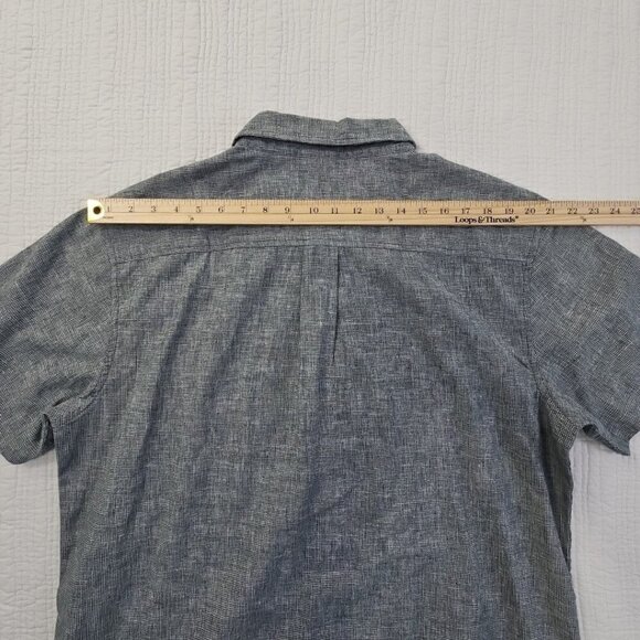Prana Hemp Shirt Men's XL Gray Performance Stretch Short Sleeve Button Up Pocket - Picture 9 of 12